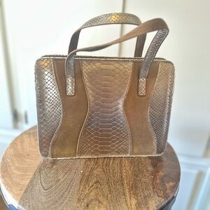 Chic Brown and Copper/Gold Satchel
